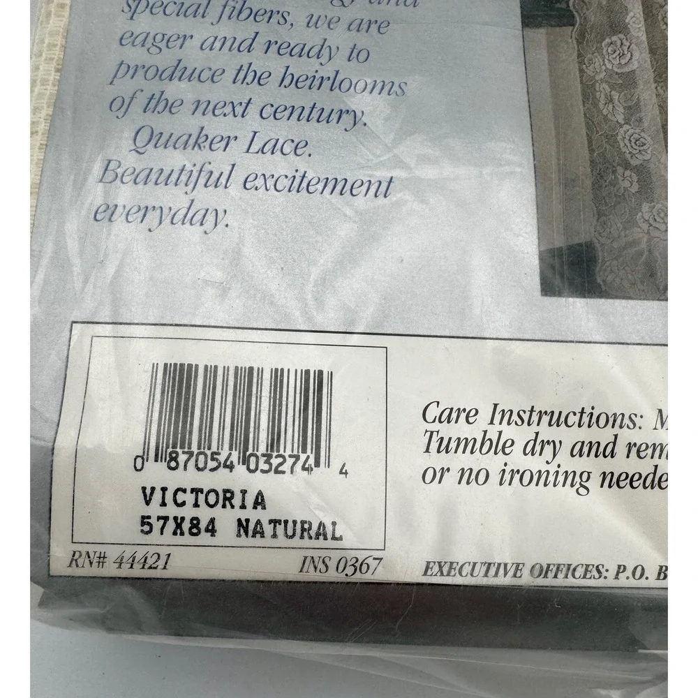 RARE Vintage Quaker Lace Victoria Curtain Panel 57x84 Sealed Deadstock